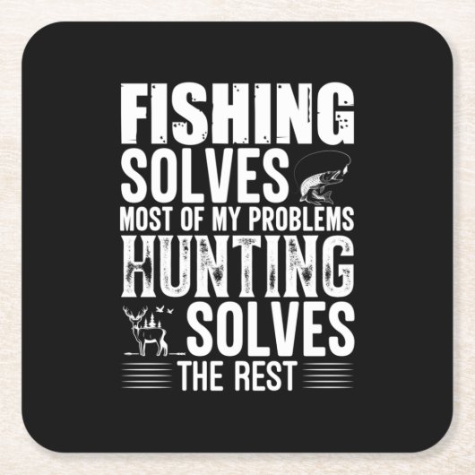 Fisher Fishing Solves Most Of My Problems Rechteckiger Pappuntersetzer (Vorderseite)