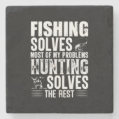 Fisher Fishing Solves Most Of My Problems Steinuntersetzer (Vorderseite)