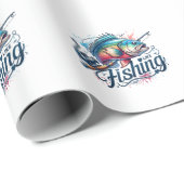 Fisher Geschenk I like Fishing Geschenkpapier (Rolleneckpunkt)