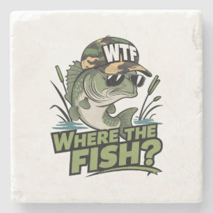 Fisher Geschenk, wo der Fisch Steinuntersetzer