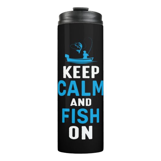 Fisher Gift Behielt Ruhe und Fisch auf Thermosbecher (Vorderseite)