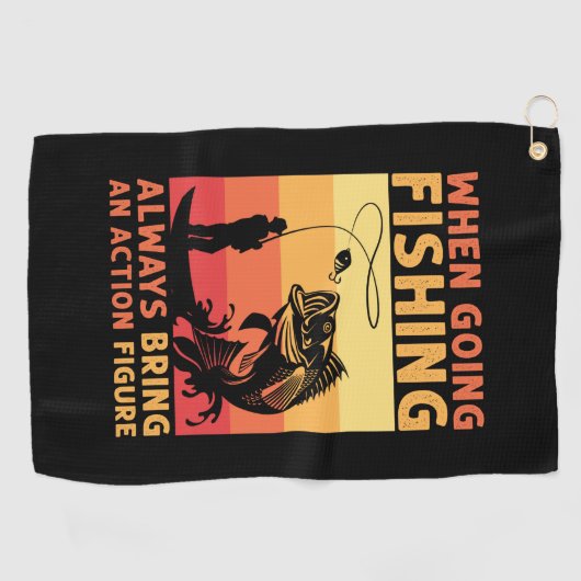 Fisher Gift When Going Fishing Golfhandtuch (Horizontal)