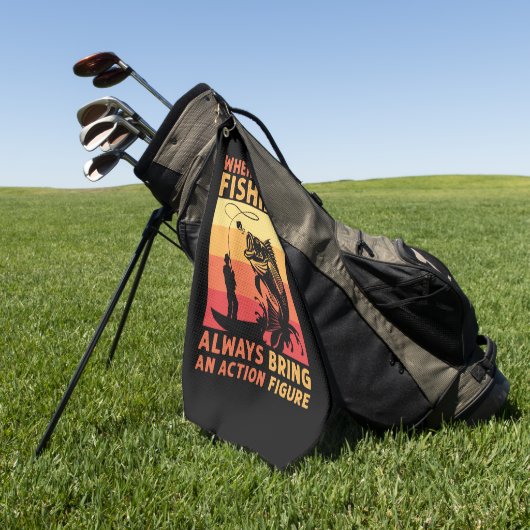 Fisher Gift When Going Fishing Golfhandtuch (Gras)