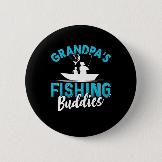 Fisher Grandpa Fishing Friends Button (Vorderseite)