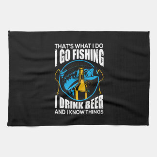 Fisher I go Fishing I Drink Bier Geschirrtuch