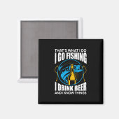Fisher I go Fishing I Drink Bier Magnet (Vorderseite/Rückseite)