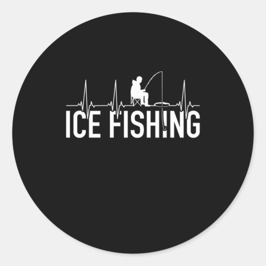 Fisher Ice Fishing Heartbeat Runder Aufkleber (Vorderseite)