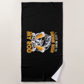 Fisher ich Woll nur, Bier und Fischen zu trinken Strandtuch (Vorderseite)