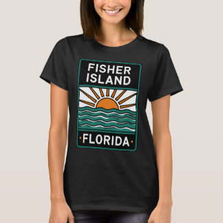 Fisher Island Florida - Strand Schild T-Shirt
