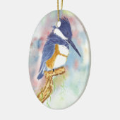 Fisher-König, Eisvogel-Aquarell Keramik Ornament (Links)