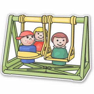 Fisher Price Kleine Leute auf dem Swingset Aufkleber