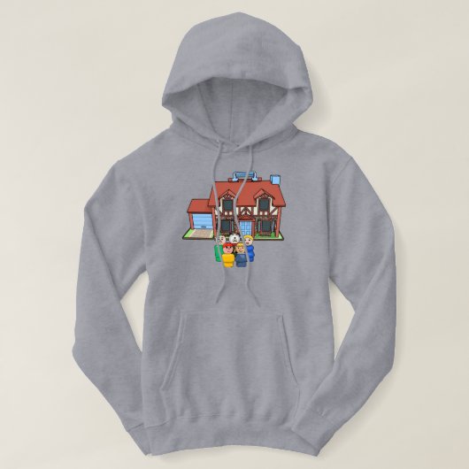 Fisher Price Kleine Leute Familie mit Tudor House Hoodie (Design vorne)