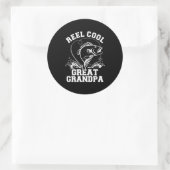 Fisher Reel Cool Great Opa Runder Aufkleber (Tasche)