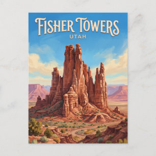 Fisher Towers Moab Utah Postkarte