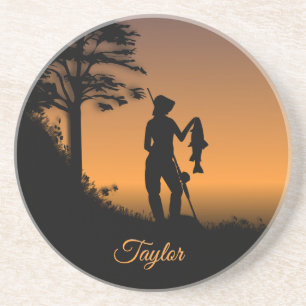 Fisher Woman bei Dusk Personal Getränkeuntersetzer