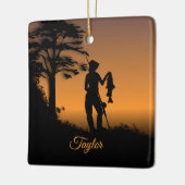 Fisher Woman bei Dusk Personal Keramikornament (Links)