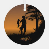 Fisher Woman bei Dusk Personal Ornament Aus Glas (Rückseite)