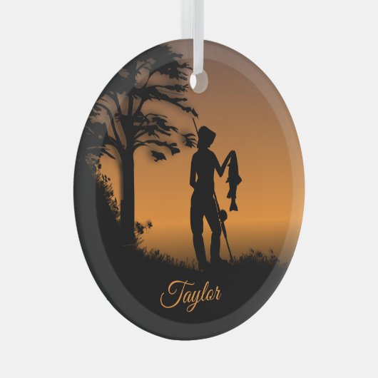 Fisher Woman bei Dusk Personal Ornament Aus Glas (Vorderseite Rechts)