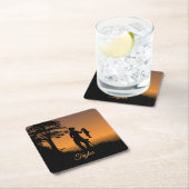 Fisher Woman bei Dusk Personal Rechteckiger Pappuntersetzer (Vor Ort)