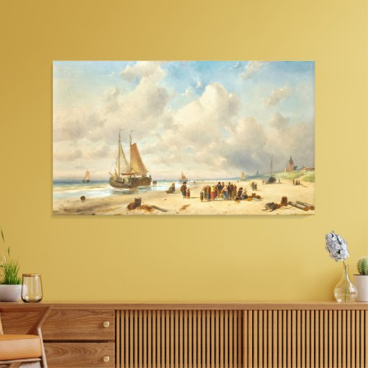  Fisherfolk On The Beach Leinwanddruck (Insitu (Wohnzimmer))