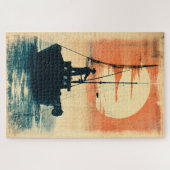 Fisherman (1) Inspirierte Grafik der 60er Jahre Puzzle (Horizontal)