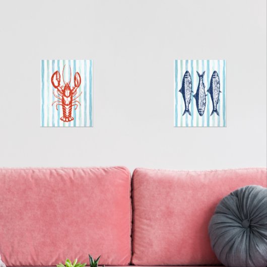 Fisherman Aesthetic Coastal Nautical Bilderwand Sets (Wohnzimmer)