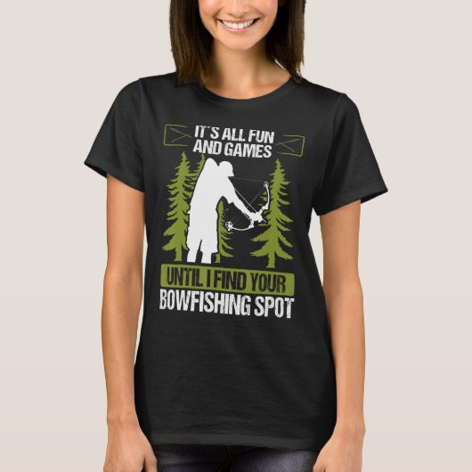 Fisherman Airboat Bowfishing Spots Funny Bowfisher T-Shirt (Vorderseite)
