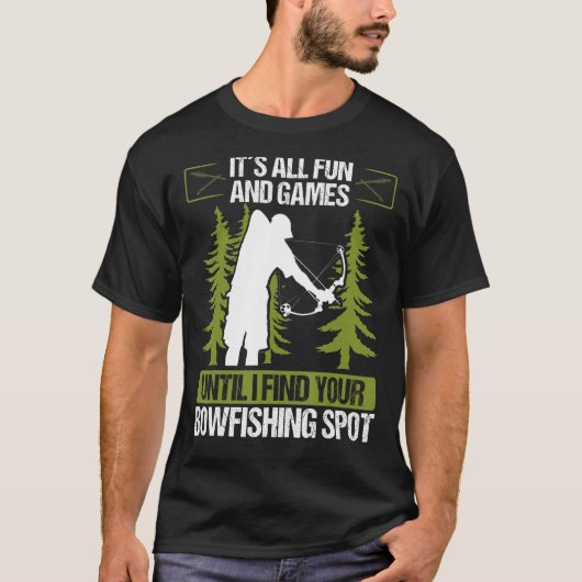 Fisherman Airboat Bowfishing Spots Funny Bowfisher T-Shirt (Vorderseite)