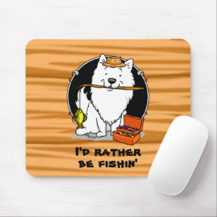 Fisherman American Eskimo Dog - Niedlich Mousepad