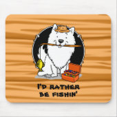 Fisherman American Eskimo Dog - Niedlich Mousepad (Vorne)