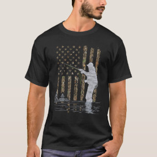 Fisherman American Flag Camouflage Fishing Gift T-Shirt