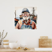 Fisherman - Archivkunst Print Poster (Küche)