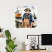 Fisherman - Archivkunst Print Poster (Heimbüro)