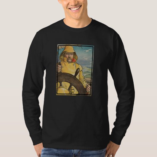 Fisherman at The Helm Illustration 1902 T-Shirt (Vorderseite)