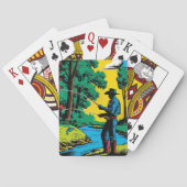 Fisherman auf Riverbank Spielkarten (Rückseite)