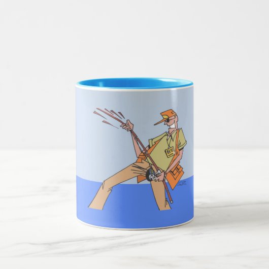 Fisherman blue links Hand Two Ton Tasse (Mittel)
