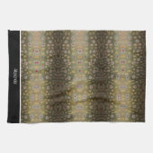 Fisherman Brook Trout Fisch Olive Schwarz-weiß Rus Geschirrtuch (Horizontal)