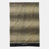 Fisherman Brook Trout Fisch Olive Schwarz-weiß Rus Geschirrtuch (Vertikal)