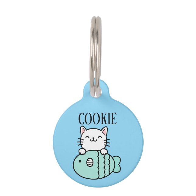 Fisherman Cat Pesonalized  Haustiermarke (Vorderseite)