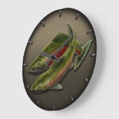 Fisherman Clock Coho Lmon Fish Wall Uhren Geschenk (Winkel)