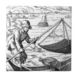"Fisherman des Vintagen 16. Jahrhunderts" Fliese