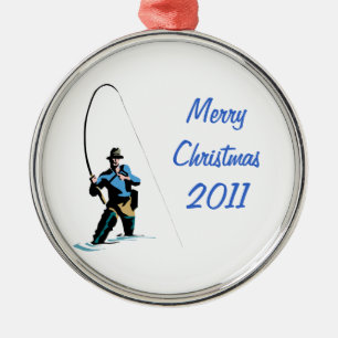Fisherman Design Ornament Aus Metall