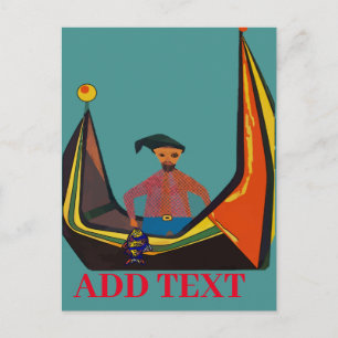 Fisherman, editieren Text Postcard Postkarte