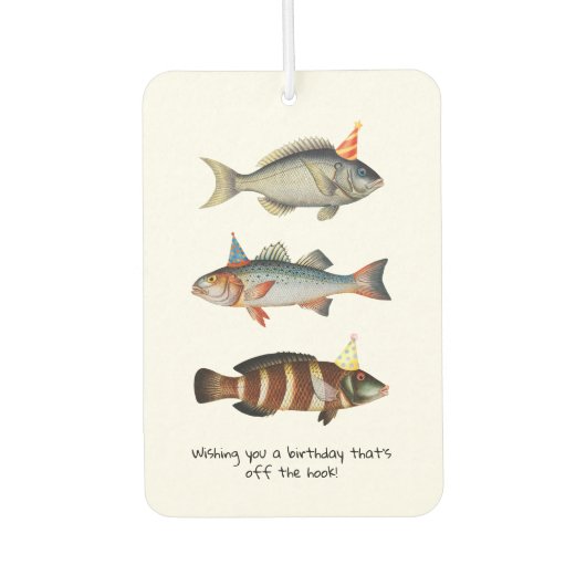 Fisherman Fish Hat Fun Birthday Autolufterfrischer (Vorderseite)