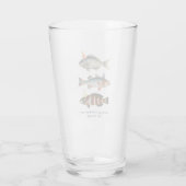 Fisherman Fish Hat Fun Birthday Glas (Rückseite)