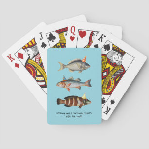 Fisherman Fish Hat Fun Birthday Spielkarten