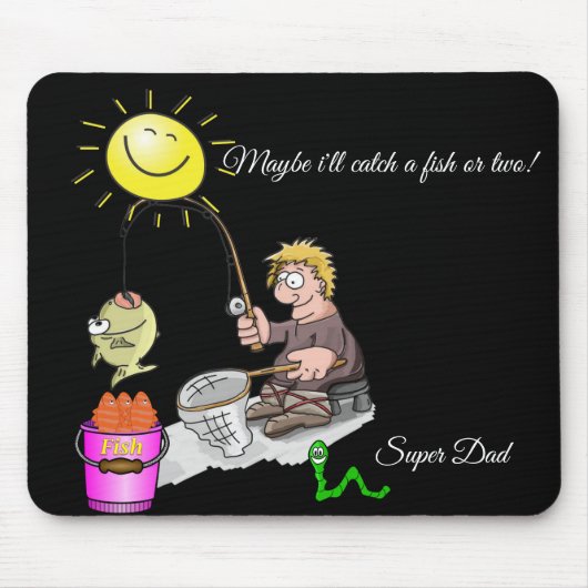 Fisherman Fish Sun Super Vater Mouse Pad! Mousepad (Vorne)