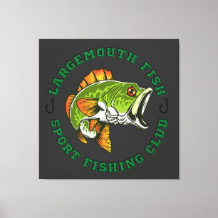 Fisherman Fishing Large Mouth Bass Leinwanddruck