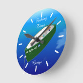 Fisherman Fishing Row Boot Rod Personalisierte Mau Runde Wanduhr (Winkel)