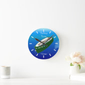 Fisherman Fishing Row Boot Rod Personalisierte Mau Runde Wanduhr (Zuhause)